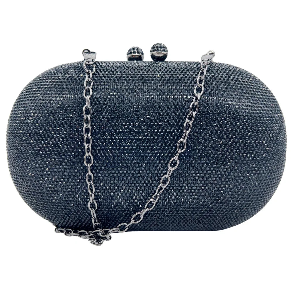 Middle East Diamond Embellished Evening Bag Pure Color Rhinestone Women's Clutch Handbag Polyester Daily Match Magnetic Buckle