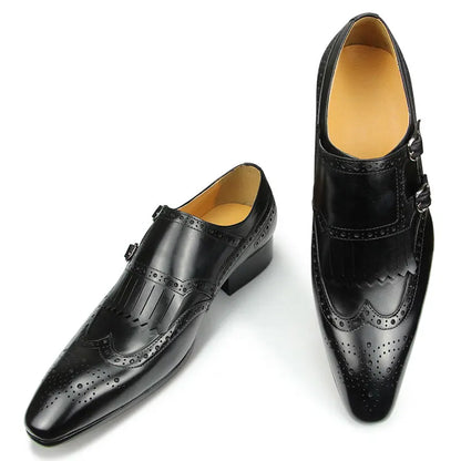 Luxury Leather Shoes  New Top Layer Cowhide Pointed Toe British Business Formal Men's Leather Shoes Wedding Shoes Office Shoes
