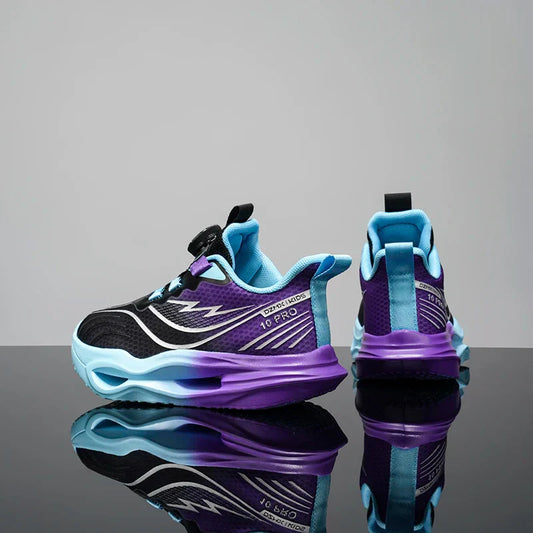 Children‘s Basketball Shoes Non-slip Breathable Sports Training Shoes Outdoor Lace-up Boys Girls Jogging Shoes Mesh Gym Sneakers