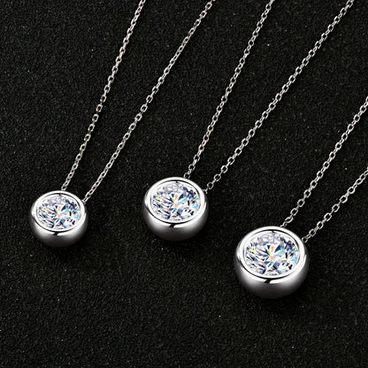 Certified Solitaire Bubble Moissanite Necklace For Women 925 Sterling Silver Chain Necklaces Jewelry Collare Mujer