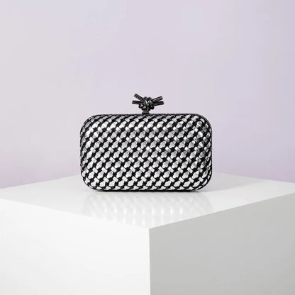 Hand Woven Clutch Purse Luxury For Women 2025 New High Grade Party Wedding Prom Mixed Colors Evening Bag Elegant Trend Chain Bag
