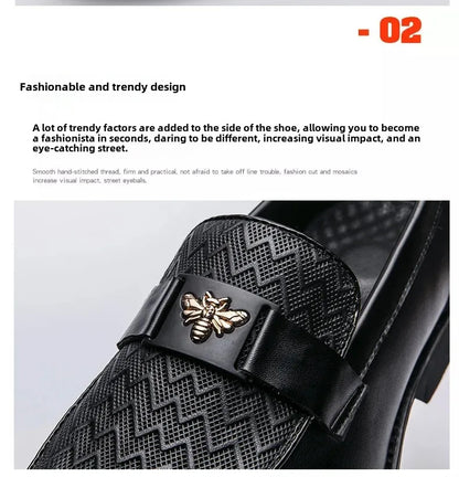 Men's Business Casual Shoes Autumn British Style Pointed Toe Formal Leather Shoes Easy to Wear Black Suit Wedding Shoes