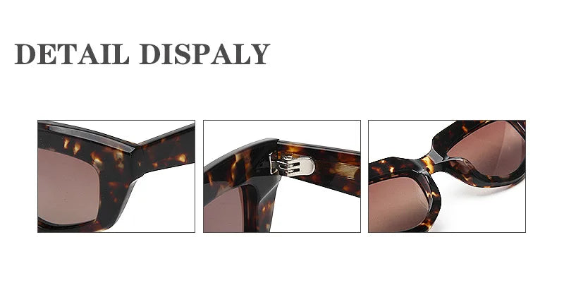 Fashion Retro Small Frame Cat Eye Women Polarized Sunglasses Trendy Personality Multilateral 3D Acetate Men SUN Glasses UV400