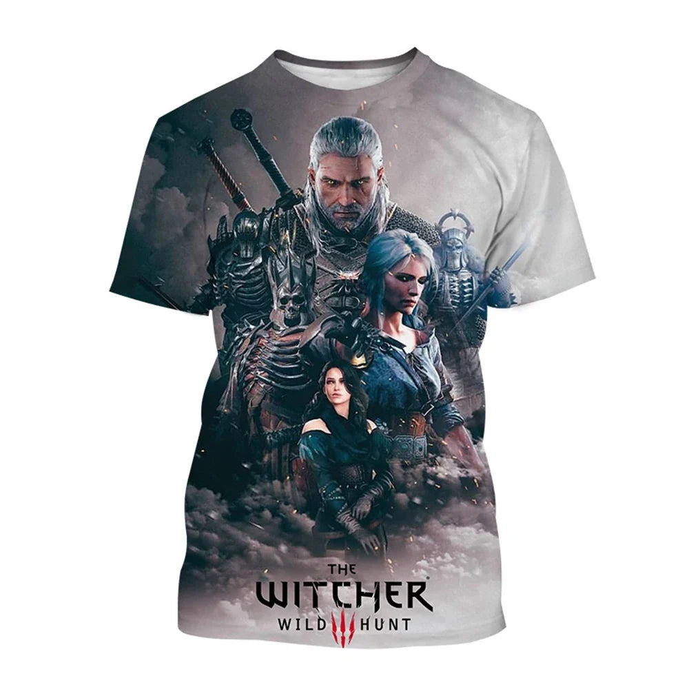 Latest Witcher 3D Printed T-shirt Fashion Role Playing Game Witcher King Assassin Casual Harajuku Neutral T-shirt