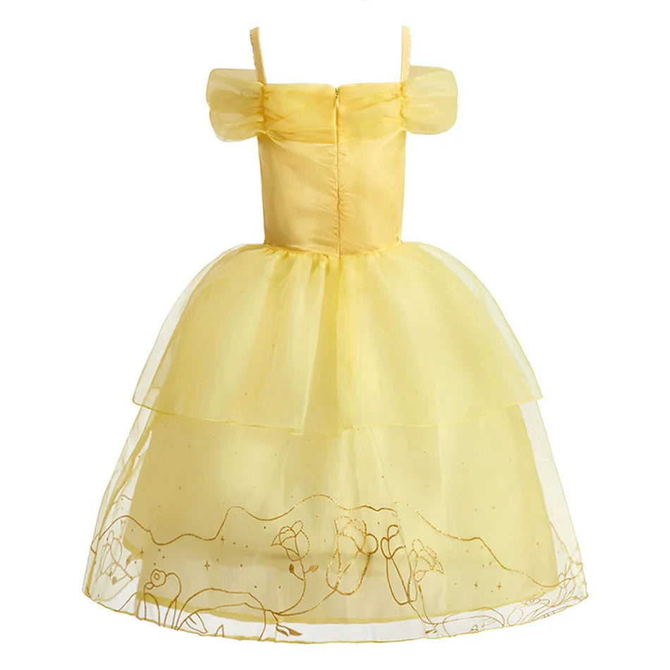 2026 Girls Costume Sleeping Beauty Aurora Princess Party Rapunzel Halloween Snow White Cosplay Costume Kid Cinderella Dress up