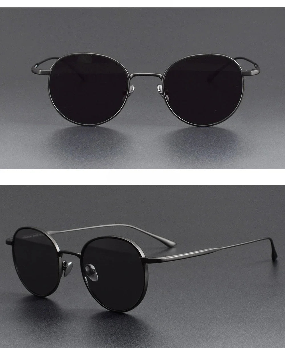 High Quality Pure Titanium Sunglasses Fashion Night Vision Driving Outdoor Sunshade UV400 Sun Glasses Support Prescription Lens