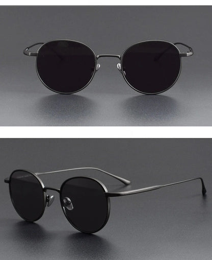 High Quality Pure Titanium Sunglasses Fashion Night Vision Driving Outdoor Sunshade UV400 Sun Glasses Support Prescription Lens