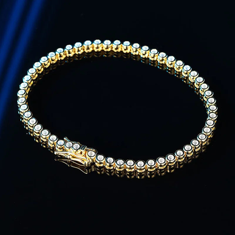 Luxury Bubble 2/3mm D Color Full Moissanite Tennis Necklace for Women S925 Silver Plated 18K Diamond Neck Chain Necklaces