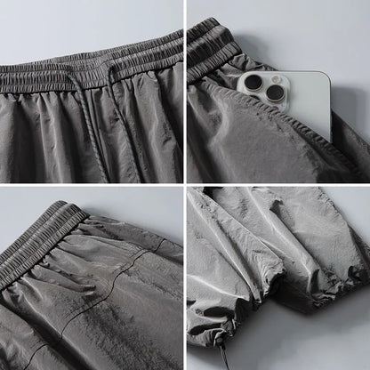 Autumn Hiking Pants Outdoor Patchwork Waterproof Mountaineering Zippered Trousers Male Elastic Waist Camping Fishing Cargo Pants