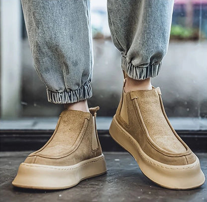 Male Chelsea Shoes Spring Autumn High Cut Platform Men's Booties Boots Classic New Size 44 Trendy 2025 Quality Hot Selling Cheap