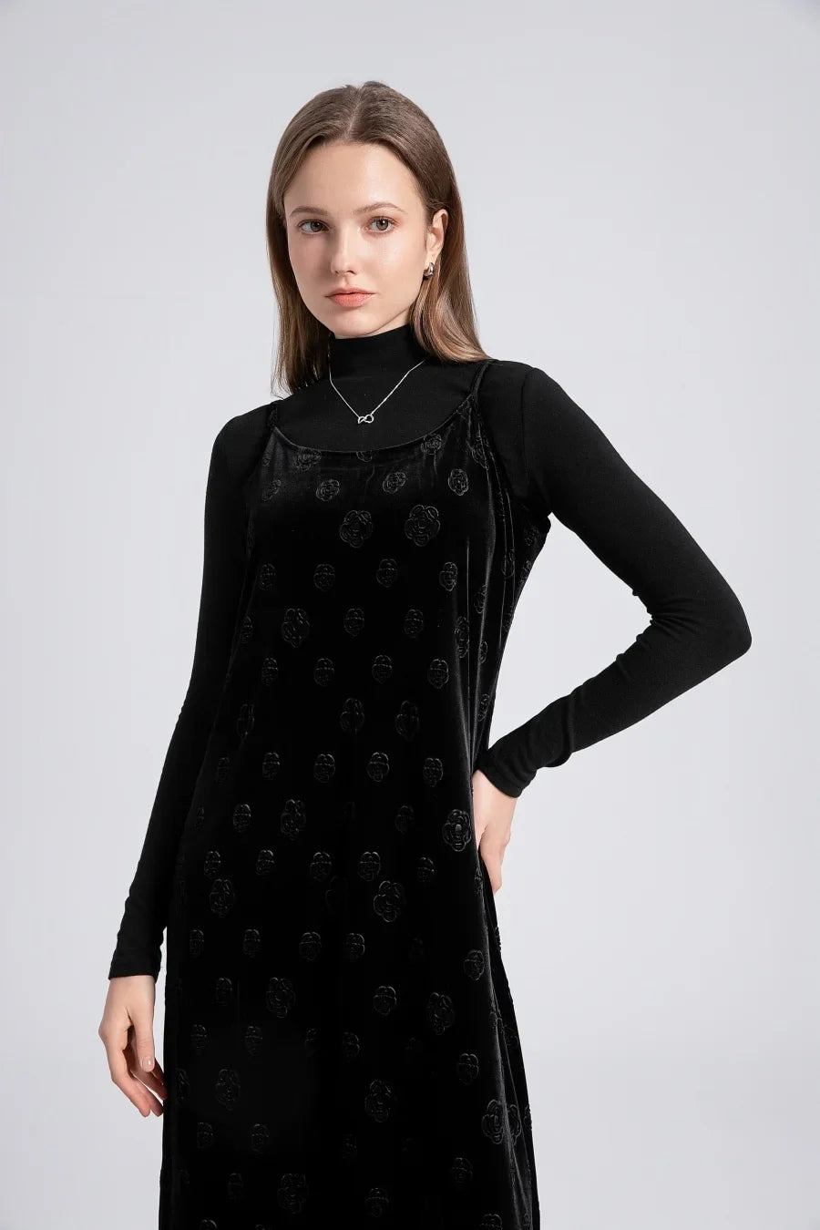 AS 2024 Fall- winter velvet woman clothes adjustable strap dress + basic tops + cardigan + sleeveless dress (ship out in 1 day)