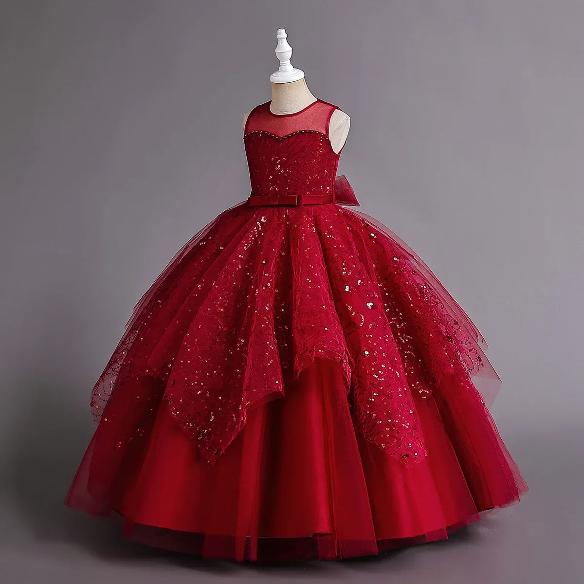 Fashion Children Princess Dress Lace Sleeveless Flower Girl Dresses for Weddings Summer Kids Girls Party Dress 3-15 Years