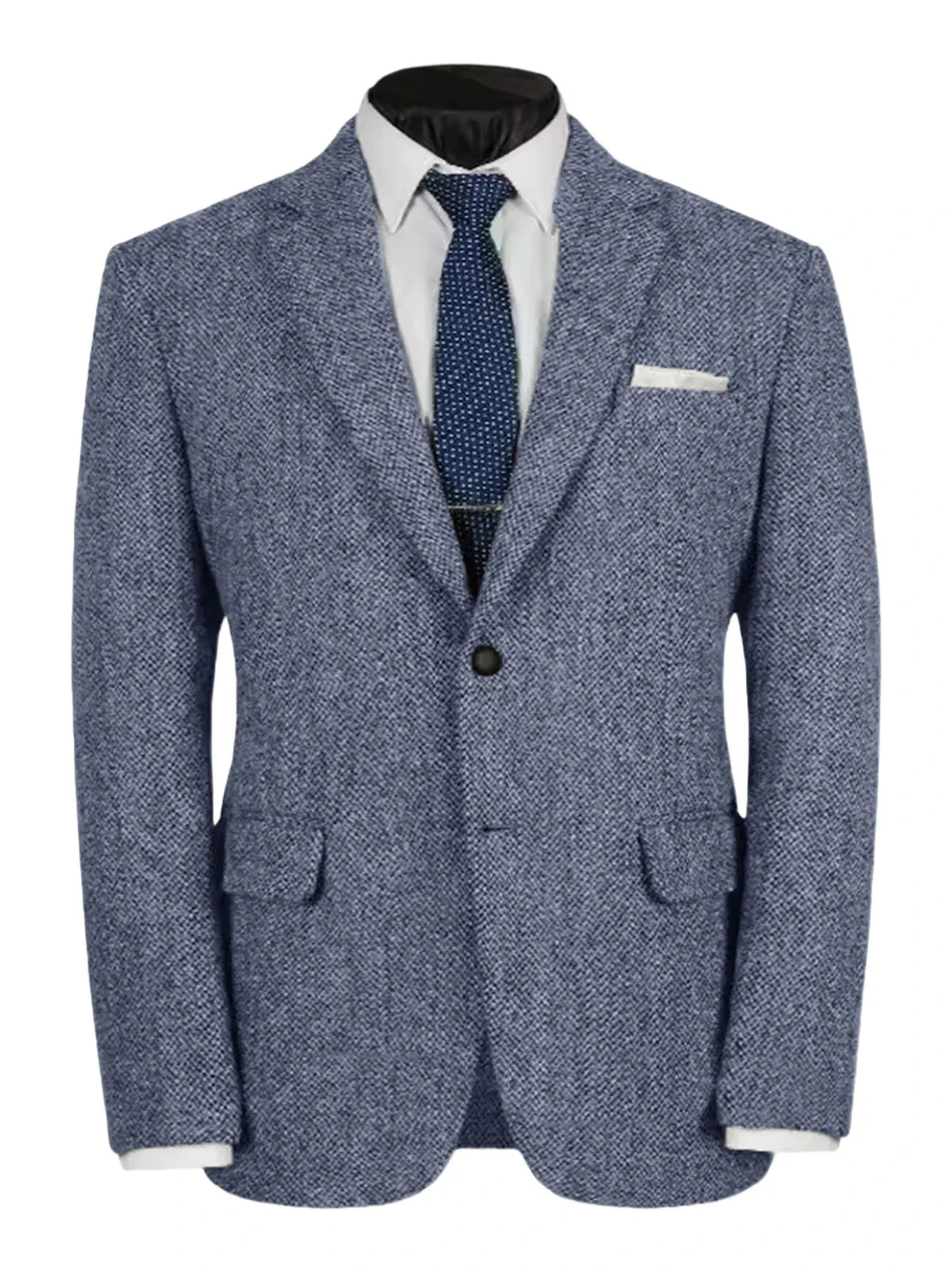 Herringbone Slim Fit Suit Jacket For Men's Single Breasted Business Blazer Casual Jacket Fashion Comfortable Elegant Mens