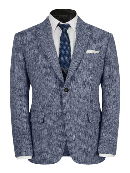 Herringbone Slim Fit Suit Jacket For Men's Single Breasted Business Blazer Casual Jacket Fashion Comfortable Elegant Mens