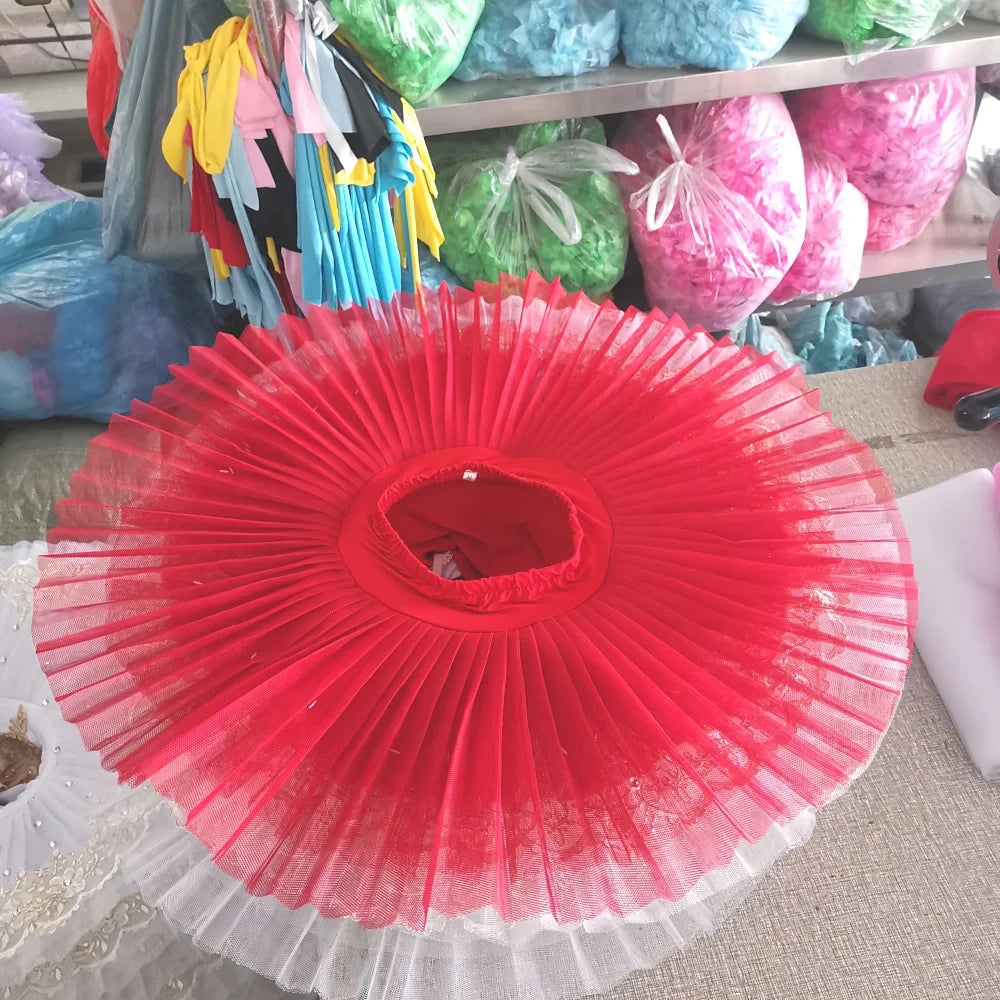 Professional Ballet Tutus Skirs For Adult Child Stiff Mesh Pancake Belly Dance Girls Practice Kids White Swan Lake