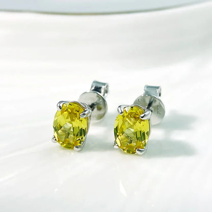 5*7mm Oval Cut Ruby Emerald Moissanite Stud Earrings Lab Grown For Women Man Unisex Gemstone Party 925 Silver Earring Gift