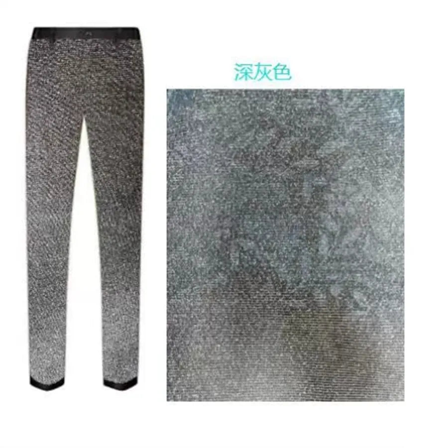 New 2026 Men's Sequin Glitter Suit Pants Fashion Slim Fit Straight Dress Trousers Party Stage Performance Costumes Pants for Men