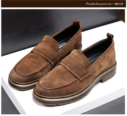 Classic Soft Cowhide Mans Loafers Spring Luxury Genuine Leather Comfortable Fashion British Outdoor Leisure Driving Shoes Man