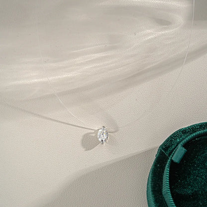 GRA Certified 1CT Marquise Cut Moissanite Pendant Necklace for Woman 925 Silver Fishing Line Water Drop Diamond Necklaces