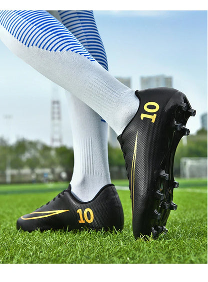 Low Top Soccer Cleats Men Football Boots TF AG Boys Turf Indoor Training Shoes Breathable Lightweight Comfortable Sport Sneakers