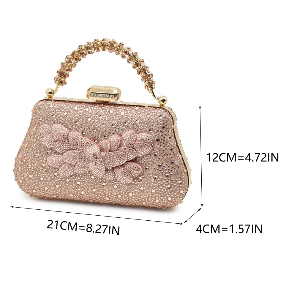 New Fashion Shoe and Bag Set for Party in Women Italian Luxury Bag and Shoes Set From Italy Full Diamonds Bride Shoes Designer