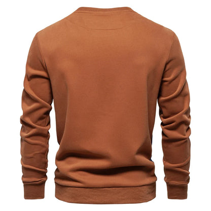 Mens Patckwork Cotton-blend Crew Neck Sweatshirts Fashion Casual Sport Round Neck Pullover Sweatshirt for Men