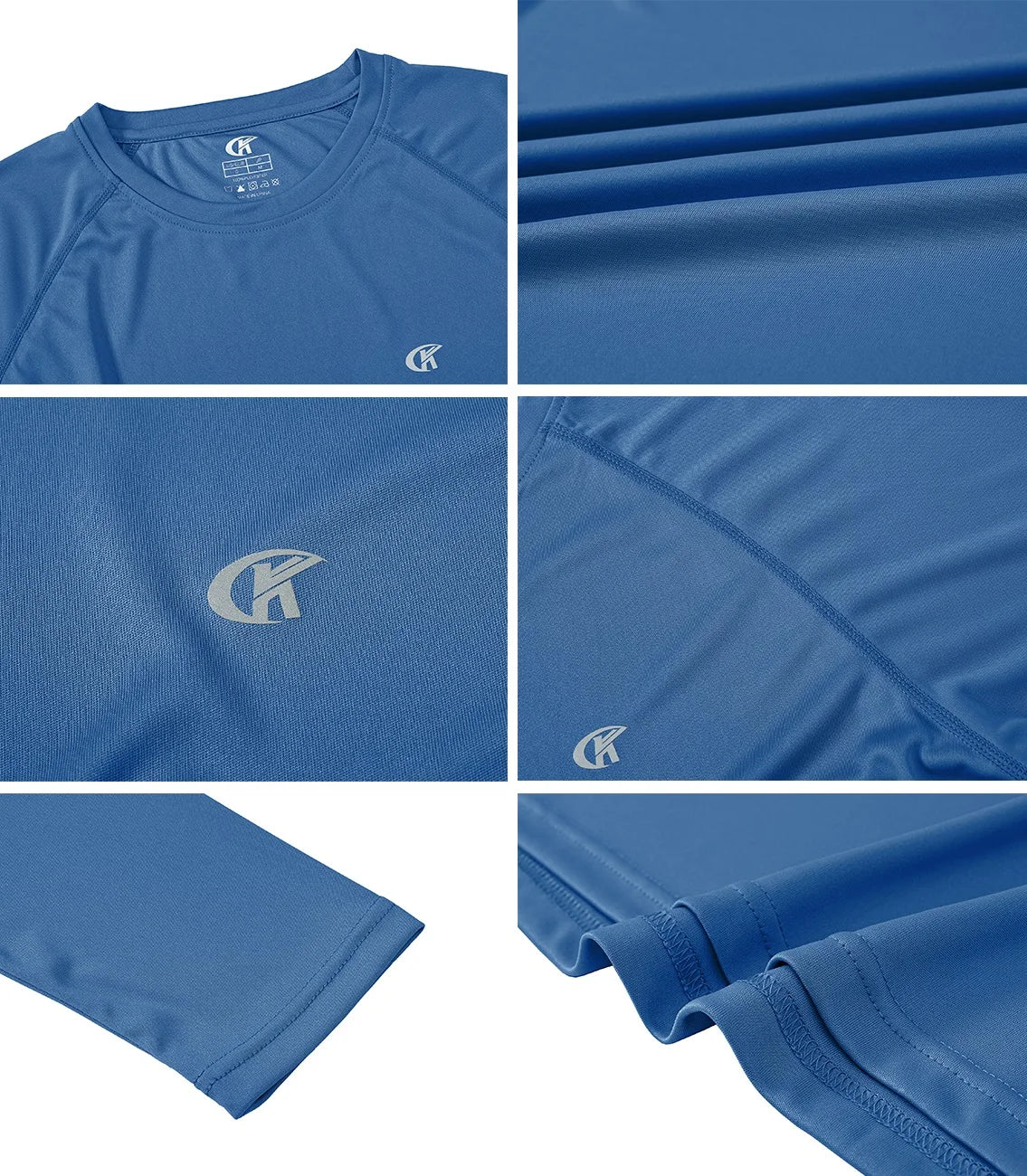 Men UPF 50+ Long Sleeve T-Shirt, Rash Guard Breathable Tops, Pullover Shirt for Sport Fishing Hiking Running Beach Surfing