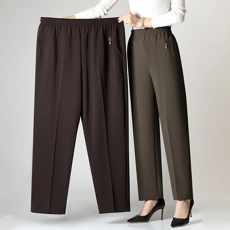 2025 Autumn Fashion Pants Brand Elastic Waist Size Women's Plus Size Thin Pants Casual Office Outdoor Pants