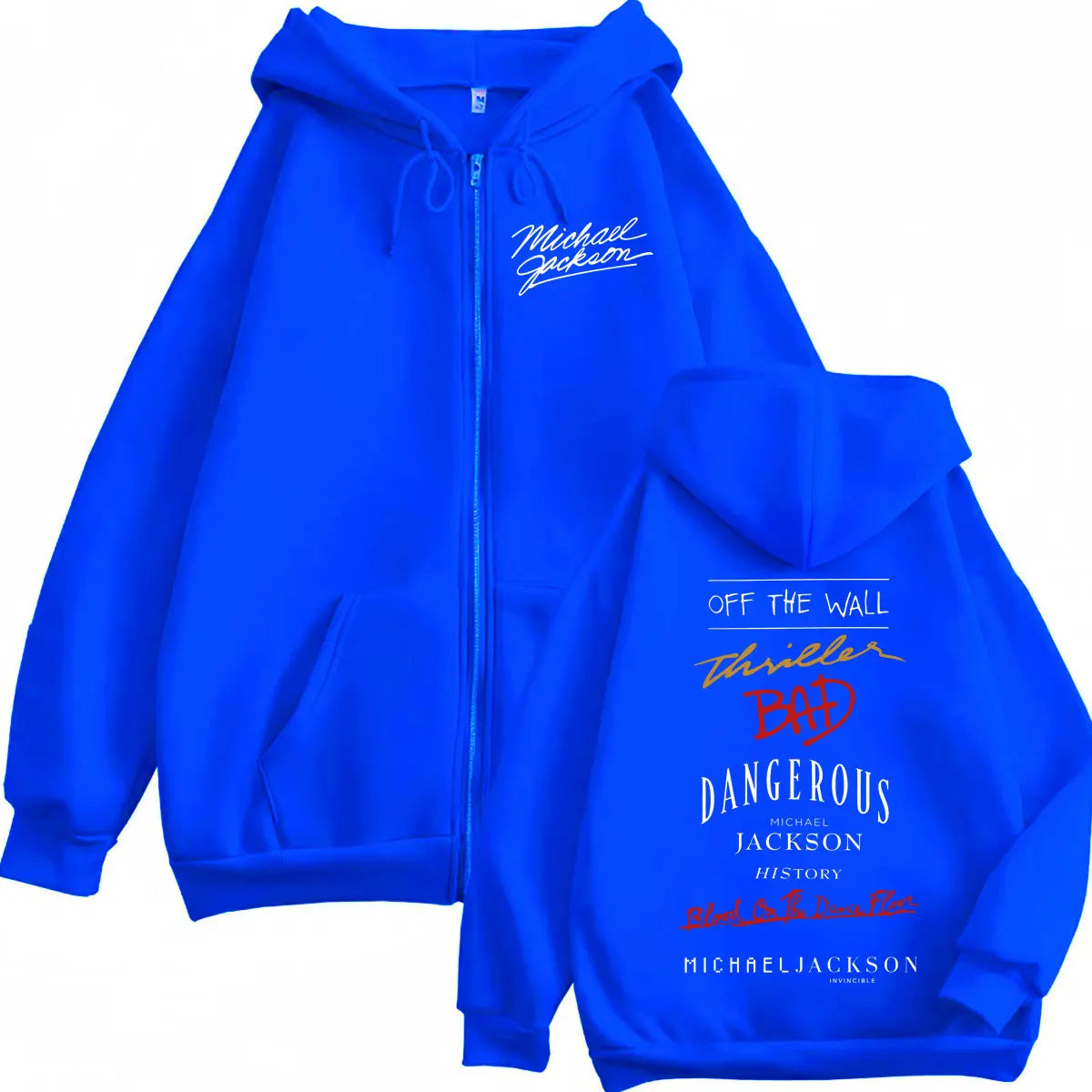 90's Rock Singer Michael Jackson Album Print Zipper Hoodie High Quality Fashion Zip Up Pullovers Men Women Oversized Sweatshirts