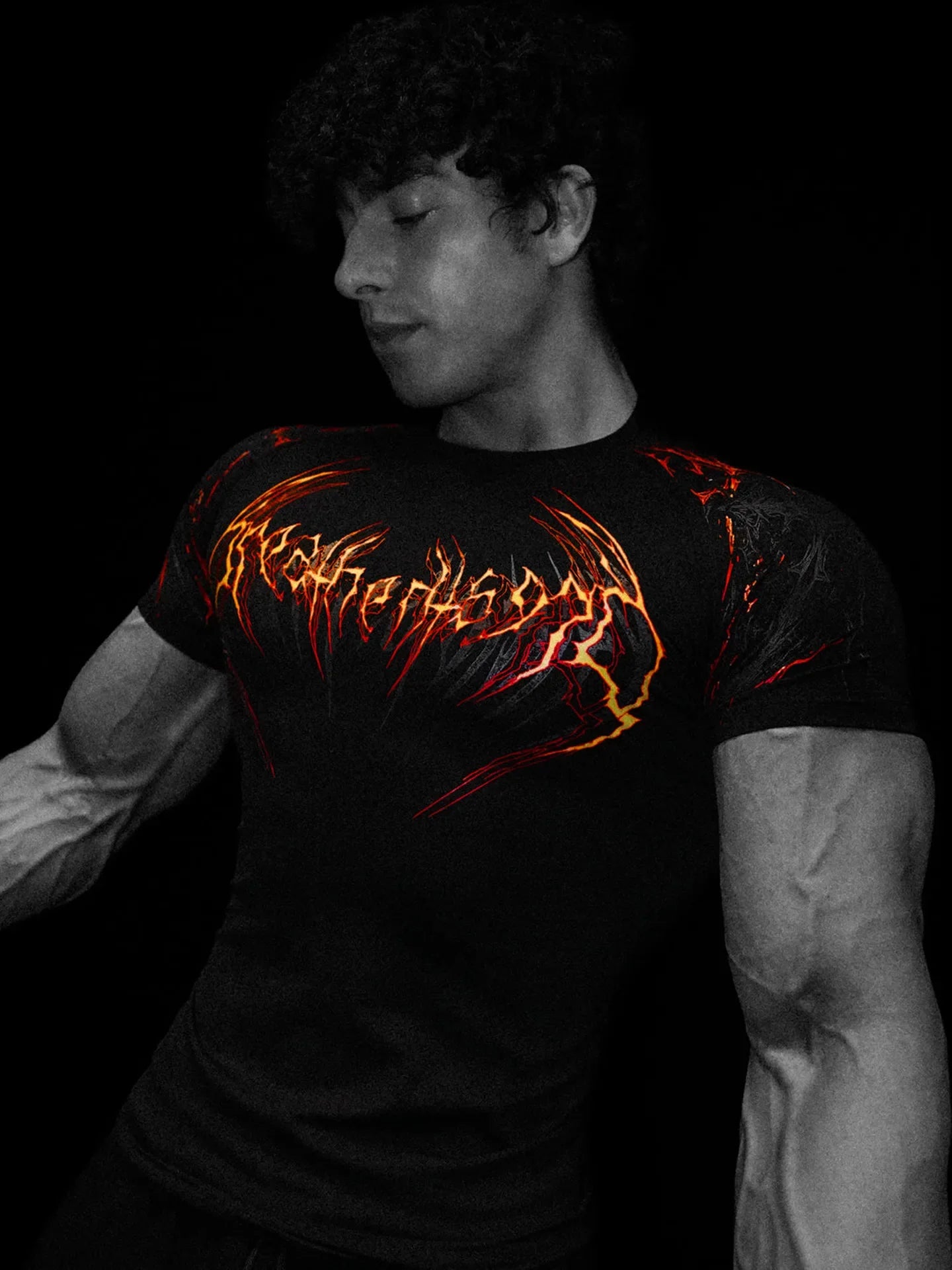 Dark Dragon Slayer Men's 2026 Summer New Fitness Clothes Speed Drying Running Printed Compression Clothes Sports T-shirt