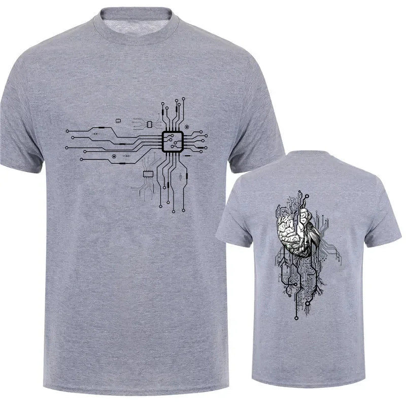 Brand New Men's T-Shirt O-Neck Men T-shirt for Male T Shirts CPU Processor Circuit Diagram Print Man Tops Tees Tshirt Clothing