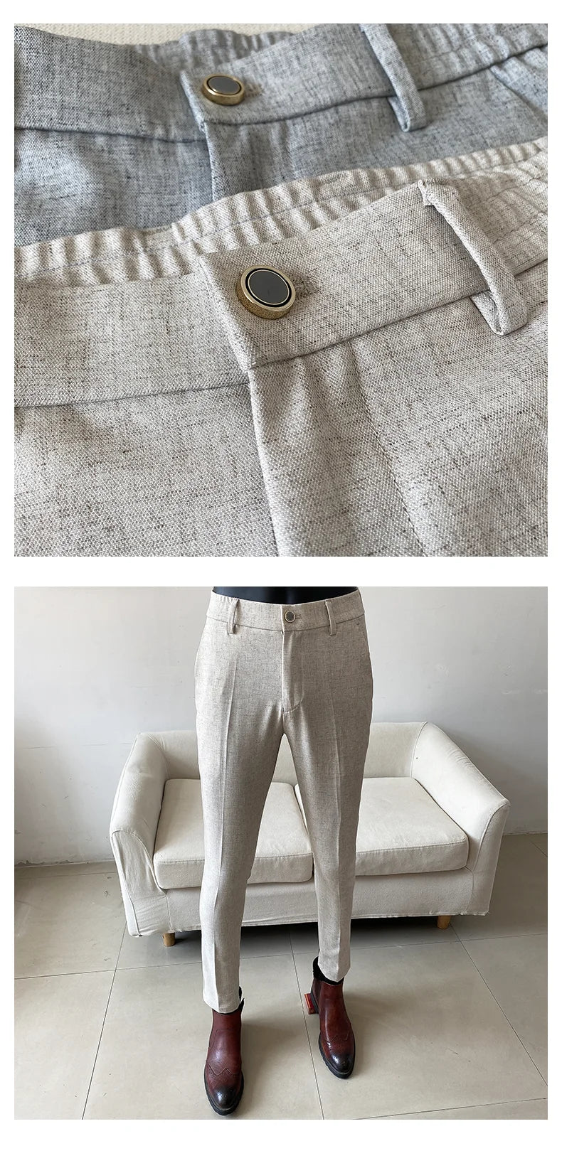 Summer New Men's Casual Stretch Trousers High Quality Fashion Slim Fit Solid Color Formal Business Social Office Suit Pants