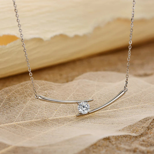 Luxury 5.0mm D Color Moissanite Necklace for Women Real 925 Sterling Silver Moissanite Diamond Wedding Anniversary Gift