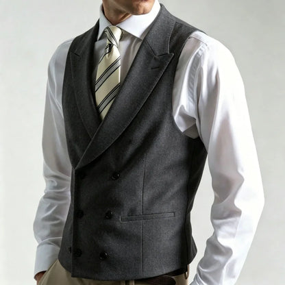 Men Vest Ivory Double Button With Lapel Waistcoat For Wedding Banquet Party Business Work Office Casual Daily Men Suit Vest