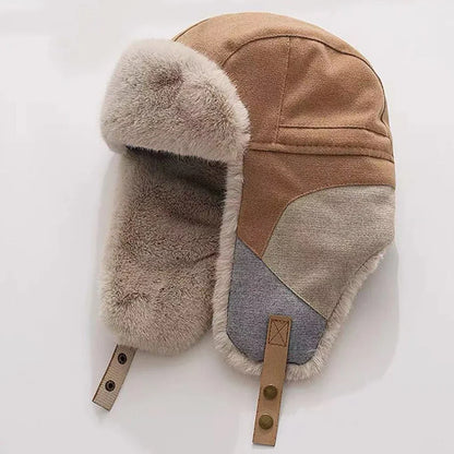 Russian Hat Men Women Winter Fur Hats Male Female Patchwork Russian Hat Thick Warm Ski Earflap Cap Windproof Bomber Hats
