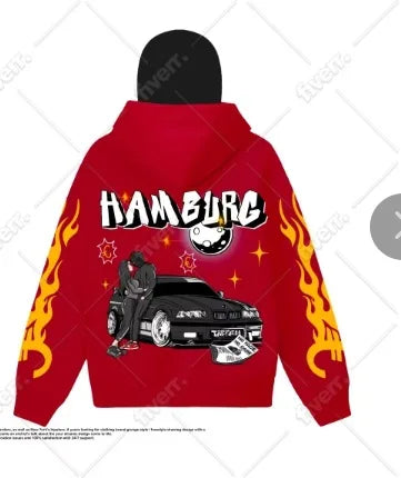 Ninja jacket 2025 new model hot sale upper and lower double-head zipper POG GHB print niche design new model
