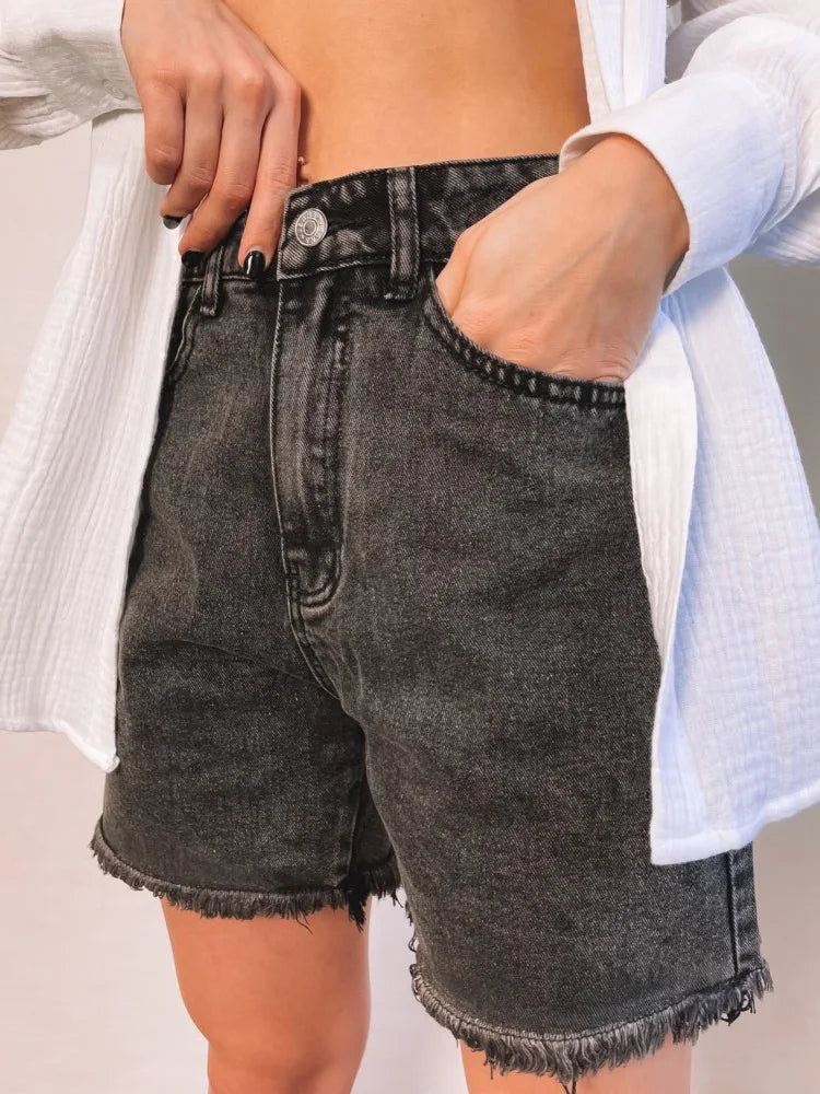 Streamgirl Blue Women's Denim Shorts Summer High Waist Casual Chic Loose Jean Shorts For Women Summer 2026 Denim Short Femme
