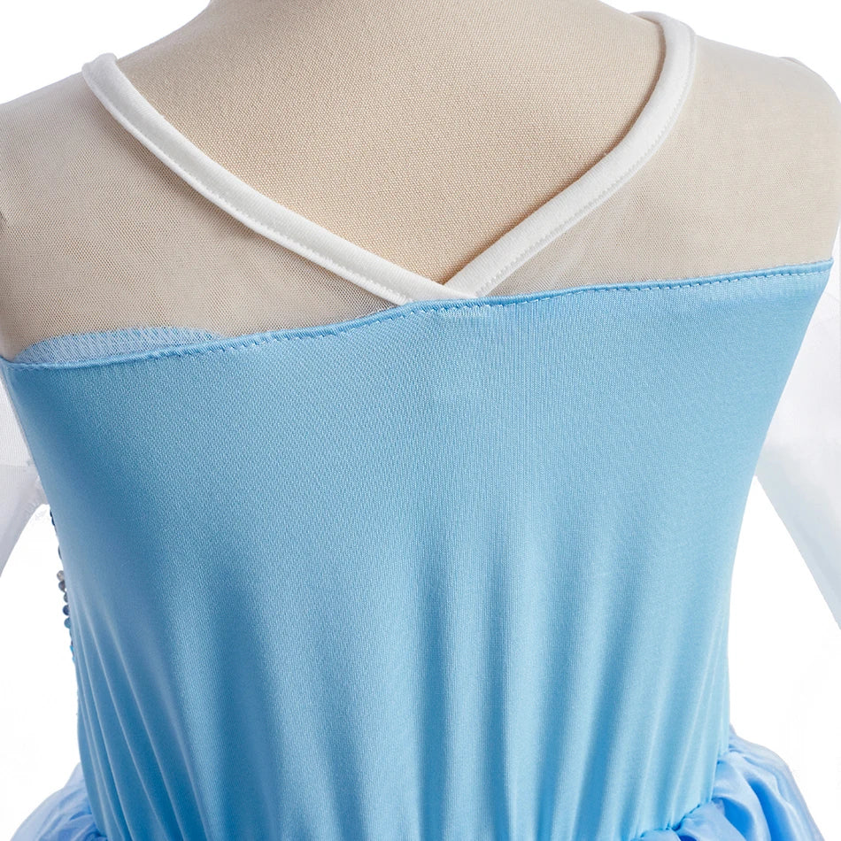 2026 Kid Elsa Anna Costume Girl Birthday Floral Dress Children Snow Queen Performance Fantasy Princess Evening Halloween Costume