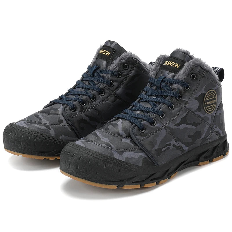 Men Winter Snow Boots Super Warm Men Hiking Boots Waterproof Men's Boots Outdoor Sneakers Non-slip Rubber Men's Work Ankle Boots