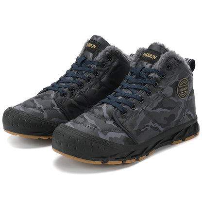 Men Winter Snow Boots Super Warm Men Hiking Boots Waterproof Men's Boots Outdoor Sneakers Non-slip Rubber Men's Work Ankle Boots