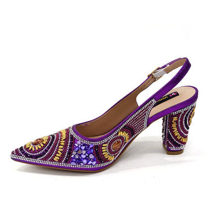Elegant Italian Design Women's Party Shoes With Matching Handbag - Perfect for Hot African Weddings Stylish Heels and Bag Set