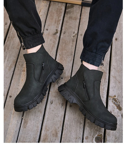 Steel Toe Work Boots side zipper anti-slip work shoes  Anti-Smash Anti Puncture industrial construction waterproof safety shoes