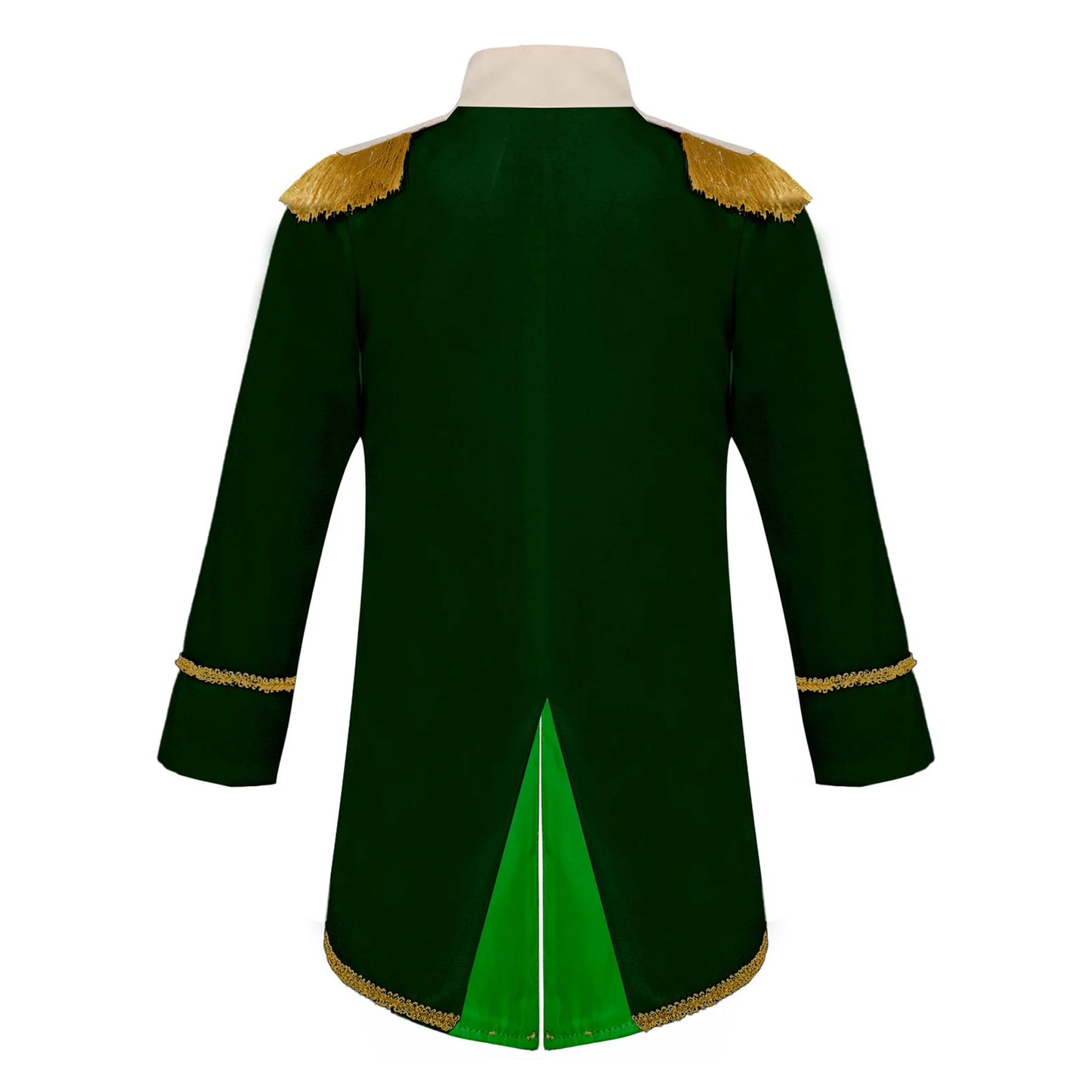 Little Boys Prince Cosplay Costume Long Sleeve Gold Fringe Braiding Velvet Tuxedo Tailcoat Royal Court Cosplay Jacket Dress Up