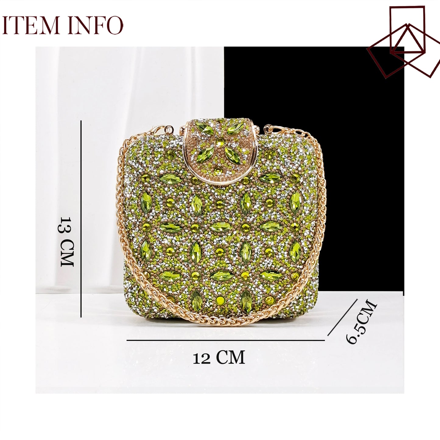 Elegant Full High Quality Diamond Design Olive Color Italian Women's Shoe and Handbag Set for Weddings and Special Occasions