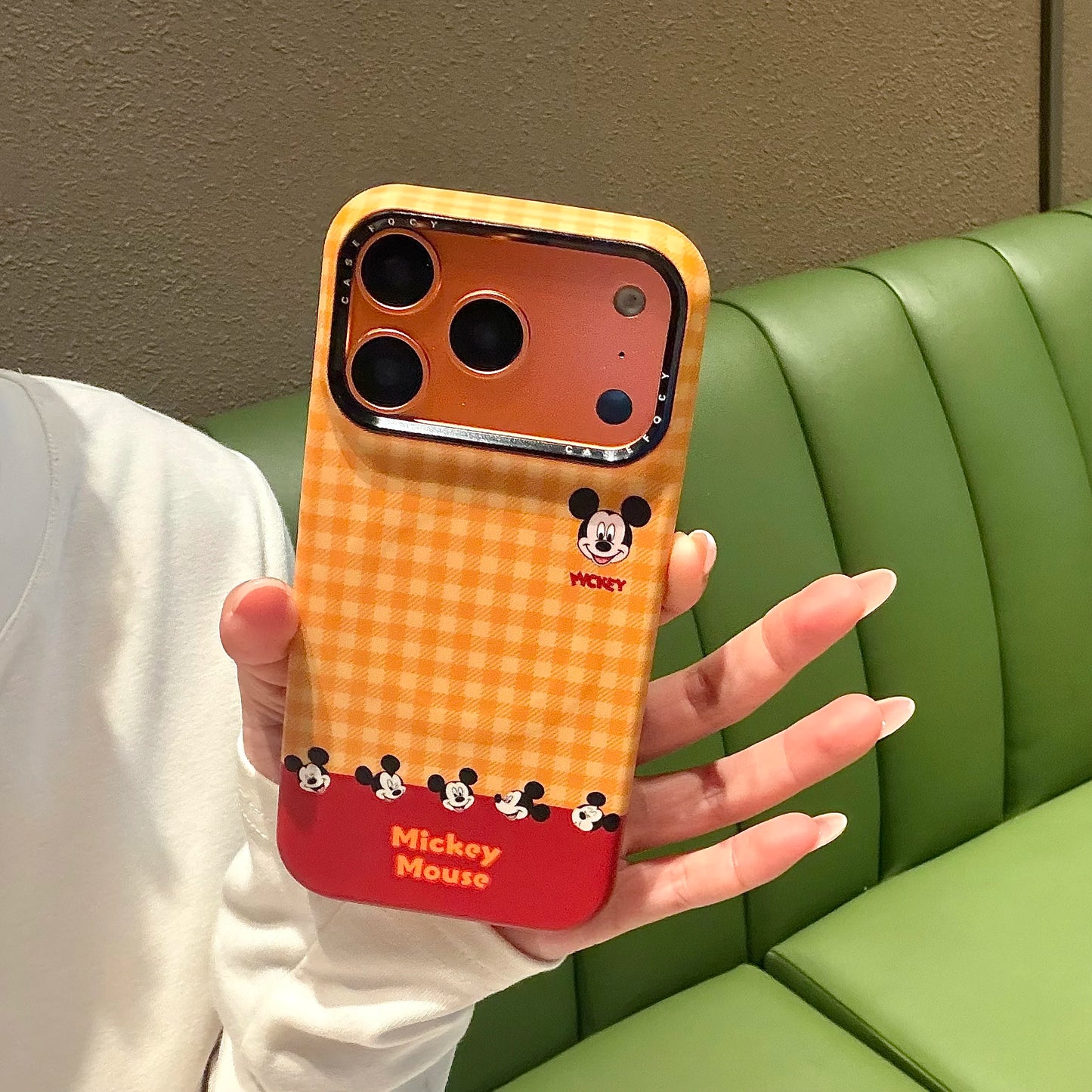 Cute Mickey Glove For Magnetic Phone Case with Stand 3D Hand Shape Grip Holder for 17 16 15 14 13 Pro Max  Disney Cartoon Cover.
