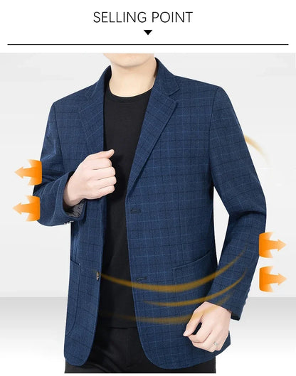 Brand Fashion Suits Blazer Mens Checked Spring Blazer for Men Stylish 2026 Autumn New in Suits Blazers Men Clothing