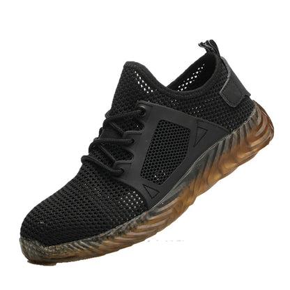 Men Steel Toe Safety Work Shoes Mesh Breathable Lightweight Comfortable Industrial Construction Shoes Puncture Proof Anti slip