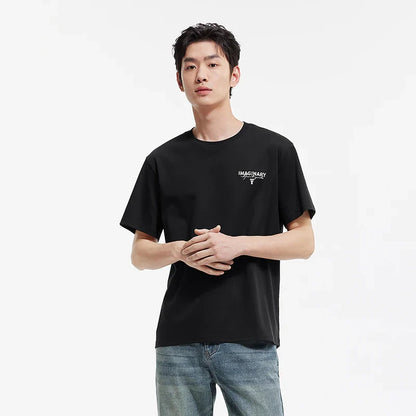 Men Tshirt Soft Print Letter Embroidered Crew Neck 2026 Summer Casual Style Comfortable Fashion Breathable All Match Top