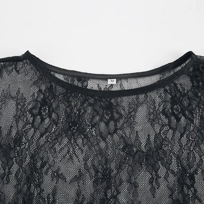 Evening Party Dress Lace Dress High Street Style Black Black Lace Dress Brand New Condition Fashion All-match Dress