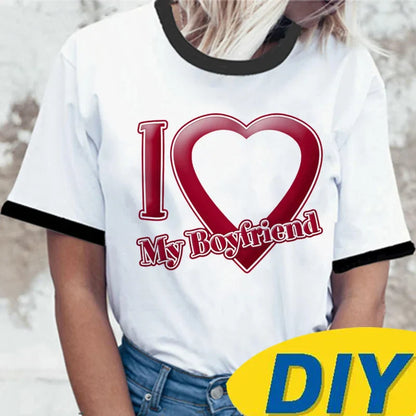 i Love My Boyfriend Custom Personalized t shirt women funny harajuku tshirt girl y2k clothes